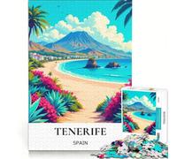 Rompecabezas de 1000 Piezas para Adultos con Vista a la Playa del Monte Teide, Juguete Educativo, Ideal para la interacción Entre Padres e Hijos, cumpleaños y Navidad 38x26cm