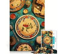 Rompecabezas de 1000 Piezas para Adultos con Vista aérea de una composición de Comida India Diseño de Corte Suave Actividad Mental Inteligente Diversión para el Tiempo Libre Regalo de decoración