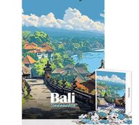 Rompecabezas de 1000 Piezas para Adultos con Vista al Templo de Bali Juego Imposible de Carreras de Velocidad con Las Manos Juguetes antiestrés cumpleaños y Navidad (38x52cm)