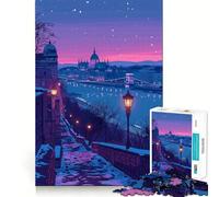 Rompecabezas de 1000 Piezas para Adultos con Vista Nocturna de Budapest Decoración práctica y Divertida Juguete para ejercitar la Mente Regalo Ideal para Pasar un Buen rato en Navidad (50x75cm)