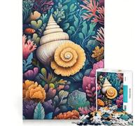 Rompecabezas de 1000 Piezas para Adultos Conchas Marinas y arrecifes de Coral Juego práctico Carrera de Velocidad Manual con Piezas de Formas aleatorias Que encajan Perfectamente 50x75cm