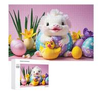 Rompecabezas de 1000 piezas para adultos, conejito de Pascua con huevos y pato, rompecabezas para adultos, juegos divertidos, Staycation, matar el tiempo, cumpleaños y regalos únicos, 1000 piezas