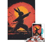 Rompecabezas de 1000 Piezas para Adultos Conejo Artista Marcial Juguete Juego Intelectual Juego Educativo Carrera de Velocidad Regalos para Mujeres y Hombres (tamaño 38x52cm)