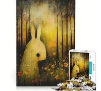 Rompecabezas de 1000 Piezas para Adultos: Conejo del Bosque Oscuro, Juego práctico, Actividades Divertidas para Hacer en casa, Juego con un diseño Precioso 38x26cm