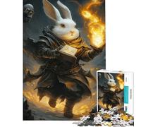 Rompecabezas de 1000 Piezas para Adultos Conejo Hechicero Difícil y desafiante Juego antiestrés y Relajante Apto para Mayores de 14 años 38x26cm