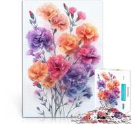 Rompecabezas de 1000 Piezas para Adultos Conjunto de claveles Vibrantes Difícil y desafío Decoración de Pared cumpleaños y Navidad 75x50cm