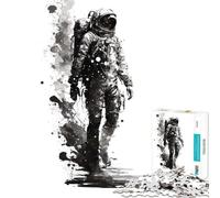 Rompecabezas de 1000 Piezas para Adultos Conquistadores del Espacio desafío de Inteligencia Cerebral Juguetes adictivos Juego Imposible decoración de Pared Gran Regalo (tamaño 38x26cm)