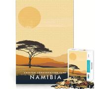 Rompecabezas de 1000 piezas para adultos Conservación del guepardo de Namibia,arte de corte preciso,desafío inteligente,juego divertido para el tiempo libre,decoración navideña para la pared (38x26cm)