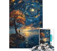 Rompecabezas de 1000 Piezas para Adultos Contemplación bajo un Cielo Estrellado Rompecabezas para Adolescentes Juego práctico para Mejorar la Memoria Regalos para Amigos y Familiares (tamaño 50x75cm)