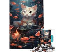 Rompecabezas de 1000 Piezas para Adultos Conviértete en un Gatito koi Divertidas Actividades para Hacer en casa Regalos para Mujeres Juegos Familiares Apto para Mayores de 14 años 38x26cm