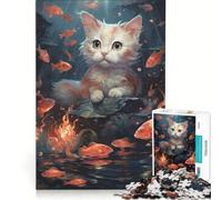Rompecabezas de 1000 Piezas para Adultos: Conviértete en un Gatito koi, Juguetes para armar, interacción Entre Padres e Hijos, colección de Artistas, Bellas Artes 38x26cm