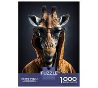 Rompecabezas De 1000 Piezas para Adultos Cool Giraffe Modern Art Rompecabezas para Adultos Juguete Decoración De Pared Difícil Difícil Y Desafío 52x38cm/1000pcs