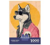 Rompecabezas De 1000 Piezas para Adultos Cool Husky in Sunglasses Rompecabezas para Adultos Juego De Ingenio Desafío Educativo Difícil 70x50cm/1000pcs