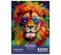 Rompecabezas De 1000 Piezas para Adultos Cool Lion Painting Rompecabezas Juguetes Antiestrés Decoración del Hogar Difícil Y Desafiante 38x26cm/1000pcs