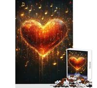 Rompecabezas de 1000 Piezas para Adultos Corazón Ardiente Rompecabezas Musical 1000 Piezas Juegos Educativos Regalos de Amigo Invisible Vacaciones en Casa Matar el Tiempo (38x52cm)