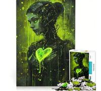 Rompecabezas de 1000 Piezas para Adultos, Corazón Verde, Juegos Educativos, Difíciles y Retos, Juego de Reto Único 50X75CM