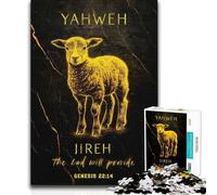 Rompecabezas de 1000 Piezas para Adultos, Cordero de Dios, Yahweh Jireh, Juego Educativo Familiar, Ideas de Regalo educativas, 38x52cm (1000 Piezas)