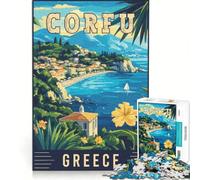Rompecabezas de 1000 Piezas para Adultos: Corfú, Grecia Juegos Divertidos, interacción Entre Padres e Hijos Cada Pieza es única 38x52cm