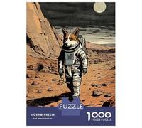 Rompecabezas De 1000 Piezas para Adultos Corgi Astronaut On Mars Rompecabezas para Adultos Juguete Decoración De Pared Pero Diversión Y Humorística Diversión En El Hogar, 70x50cm/1000pcs