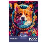 Rompecabezas De 1000 Piezas para Adultos Corgi Astronaut Space Rompecabezas para Adultos Juego De Ingenio Regalos para Mujeres Regalos De Cumpleaños 52x38cm/1000pcs
