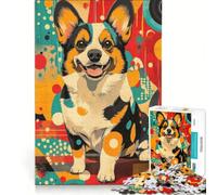 Rompecabezas de 1000 Piezas para Adultos, Corgi en Estilo Retro, sin Agua, Juego práctico, Mejora la Memoria, colección de Artistas, Bellas Artes 38x52cm