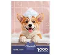 Rompecabezas De 1000 Piezas para Adultos Corgi Puppy Bath Time Rompecabezas para Adolescentes Juego De Ingenio Análisis Y Lógica Difícil Y Desafiante 52x38cm/1000pcs