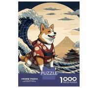 Rompecabezas De 1000 Piezas para Adultos Corgi Wave Off Kanagawa Rompecabezas para Adultos Juego De Ingenio Análisis Y Lógica Cumpleaños Y Navidad 70x50cm/1000pcs