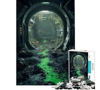 Rompecabezas de 1000 Piezas para Adultos Corredor de una estación Espacial abandonada Juguete Educativo para Juegos de ingenio y Actividades Familiares (tamaño 38x26cm)