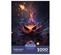 Rompecabezas De 1000 Piezas para Adultos Cosmic Bloom Black Lotus Rompecabezas para Adultos Juego De Ingenio Decoración del Hogar Actividades Divertidas En Casa 52x38cm/1000pcs