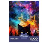 Rompecabezas De 1000 Piezas para Adultos Cosmic Cat Wall Art Print-1 Rompecabezas para Adultos Juguetes Antiestrés Carrera De Velocidad Manual Interacción Entre Padres E Hijos 70x50cm/1000pcs