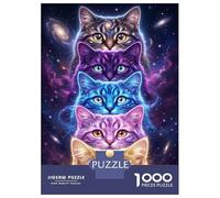 Rompecabezas De 1000 Piezas para Adultos Cosmic Cats in Space Rompecabezas para Adultos Juego Práctico Pero Divertido Y Humorístico Interacción Entre Padres E Hijos 38x26cm/1000pcs