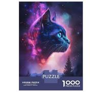 Rompecabezas De 1000 Piezas para Adultos Cosmic Celestial Cat Forest Rompecabezas para Adultos Juegos Divertidos Alivia El Estrés 70x50cm/1000pcs
