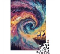 Rompecabezas De 1000 Piezas para Adultos Cosmic Deer Landscape Rompecabezas para Adultos Juego De Ingenio Regalos para Mujeres Regalos De Cumpleaños 52x38cm/1000pcs