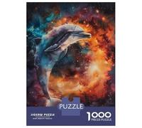 Rompecabezas De 1000 Piezas para Adultos Cosmic Dolphin Dance Rompecabezas para Adultos Juego De Ingenio Decoración Perfecta Regalos De Cumpleaños Y Únicos 52x38cm/1000pcs