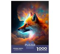 Rompecabezas De 1000 Piezas para Adultos Cosmic Fox in Nebula Rompecabezas para Adultos Juegos De Relajación Desafío Difícil Ayuda A Ejercitar El Cerebro 52x38cm/1000pcs