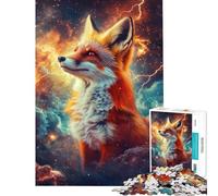 Rompecabezas de 1000 Piezas para Adultos Cosmic Fox Majesty Puzzles para Adultos Juguetes antiestrés Vacaciones en casa Matar el Tiempo Ayuda a ejercitar el Cerebro (tamaño 50x75cm)