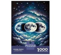 Rompecabezas De 1000 Piezas para Adultos Cosmic Moon Phase Art Print Rompecabezas Juguete Decoración De Pared Difícil Difícil Cumpleaños Y Navidad 38x26cm/1000pcs
