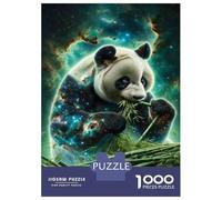 Rompecabezas De 1000 Piezas para Adultos Cosmic Panda Bamboo Wall Art Print Rompecabezas para Adultos Juegos Familiares Carrera De Velocidad Manual Regalo De Cumpleaños, Regalos, 38x26cm/1000pcs