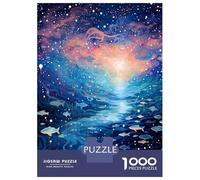 Rompecabezas De 1000 Piezas para Adultos Cosmic School of Fish Rompecabezas para Adultos Juegos Relajantes Que Mejoran La Memoria Diversión En Casa Actividades, 52x38cm/1000pcs