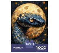 Rompecabezas De 1000 Piezas para Adultos Cosmic Serpent and Golden Moon Rompecabezas para Adultos Juguete Decoración De Pared Difícil Regalo De Cumpleaños, Regalos, 52x38cm/1000pcs