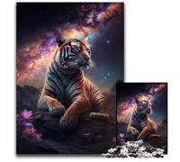 Rompecabezas de 1000 Piezas para Adultos, Cosmic Tiger Impossible, Rompecabezas para Adolescentes y jóvenes, Regalo Ideal de cumpleaños y Vacaciones, 26x38cm/10,23x14,96 Pulgadas.