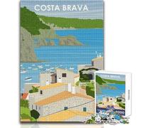 Rompecabezas de 1000 Piezas para Adultos Costa Brava España Arte Educativo Juego Familiar Divertido y Divertido Regalos de Cumpleaños Tamaño 50x75cm