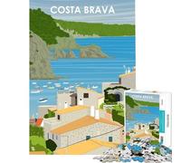 Rompecabezas de 1000 Piezas para Adultos Costa Brava España Arte Juegos relajantes desafío de Inteligencia Cerebral Juguetes adictivos Regalos de cumpleaños para la diversión Familiar tamaño 38x52cm