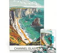 Rompecabezas de 1000 Piezas para Adultos: Costa de Las Islas del Canal, decoración de Pared, patrón para armar, Regalo para Amigos y Familiares 38x26cm