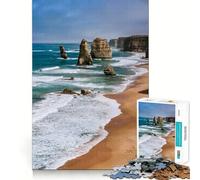 Rompecabezas de 1000 Piezas para Adultos Costa de los Doce Apóstoles, Australia Piezas de Corte Limpio Juego de Habilidad Mental Momento de relajación Diversión Escena navideña Arte (38x26cm)