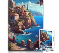 Rompecabezas de 1000 Piezas para Adultos, Costa mediterránea, desafío difícil, Juegos educativos, Gran Regalo (tamaño 38x52cm)