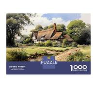 Rompecabezas De 1000 Piezas para Adultos Cottage by The Stream Rompecabezas para Adultos Juegos Divertidos Pero Divertidos Y Humorísticos Desafiantes De Completar 52x38cm/1000pcs