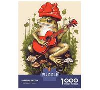 Rompecabezas De 1000 Piezas para Adultos Cottagecore Frog Guitar Rompecabezas para Adultos Juegos Relajantes Regalos para Mujeres Regalos para Reducir El Estrés 38x26cm/1000pcs
