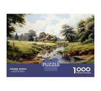Rompecabezas De 1000 Piezas para Adultos Country Cottage with Stream Rompecabezas para Adultos Juego De Ingenio Desafío Difícil Desafiante De Completar 70x50cm/1000pcs