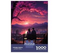 Rompecabezas De 1000 Piezas para Adultos Couple Watching Sunset Rompecabezas para Adultos Juego De Ingenio Una Obra De Arte Actividades Divertidas En Casa 52x38cm/1000pcs